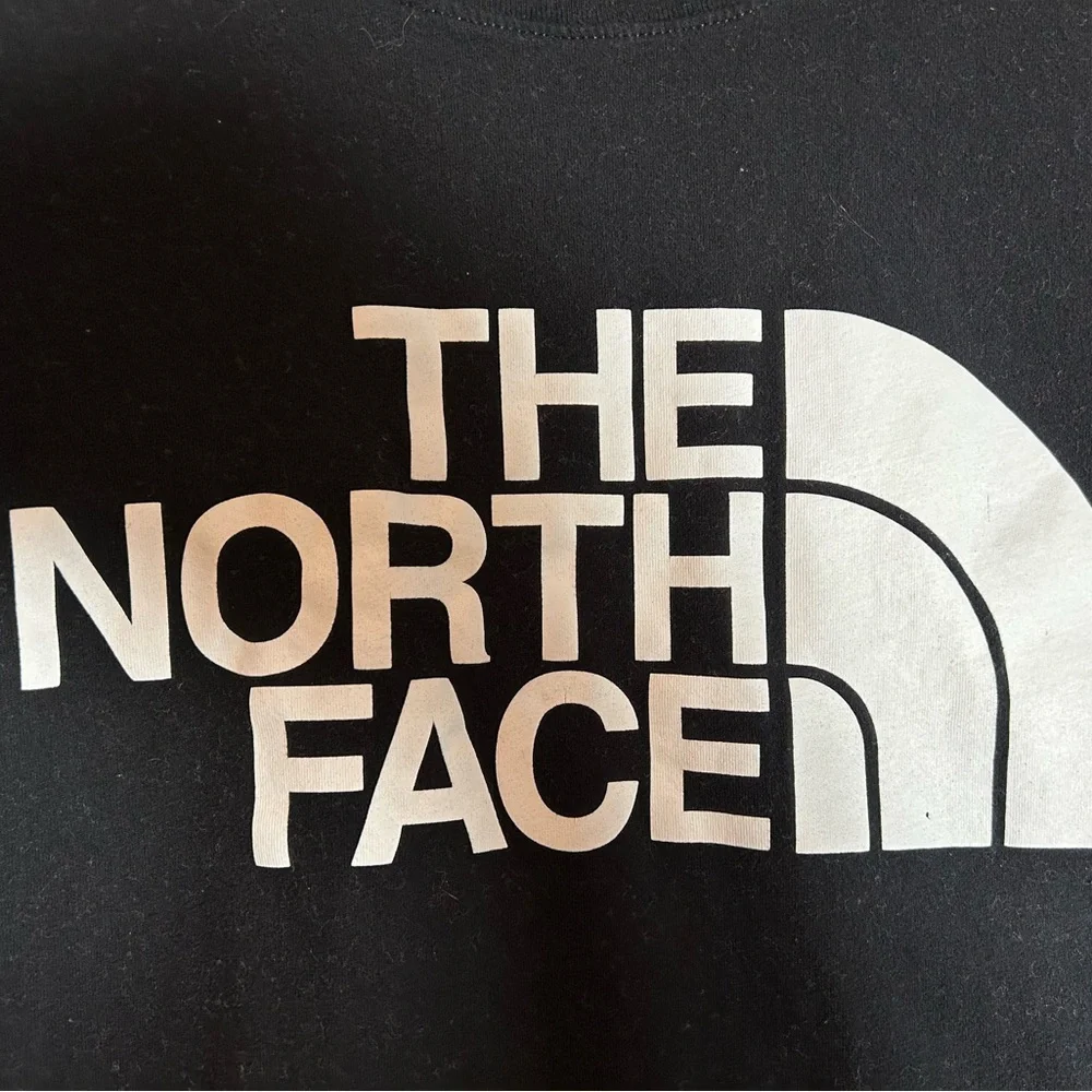 The North Face Black Cotton Tshirt with White Logo, Size Medium